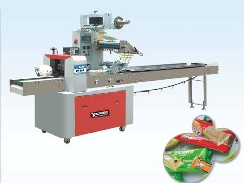 Horizontal flow packing equipment for snacks biscuits chocolate coffee Food packaging machinery