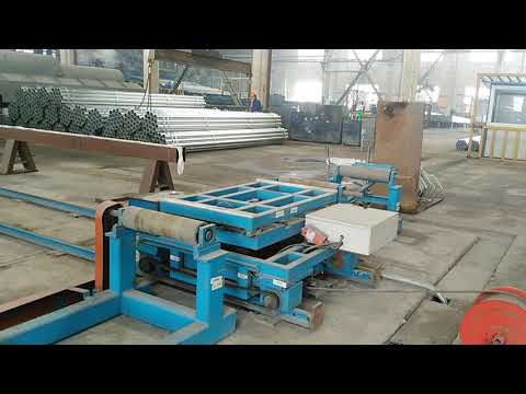 Steel pipe bundling, steel pipe stacking, strapping machine