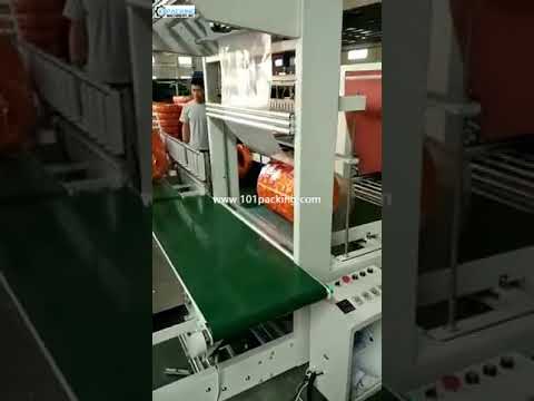 Automatic cable winding roll pushing sleeve film cutting wrapping sealing machine