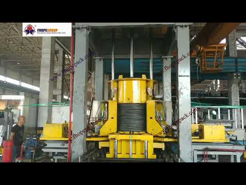 Automatic steel wire rod coil compressing and strapping machine