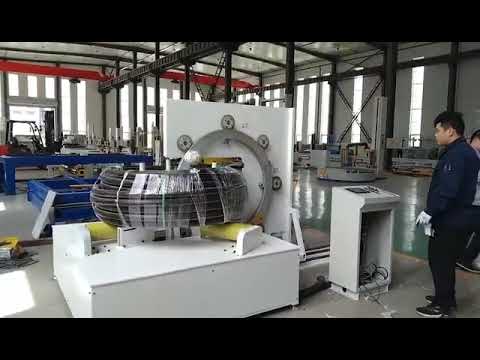 Soft pipe coil wrapping machine, horizontal hose packing machine cable wire coil wrapper