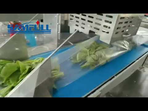 Full servo leafy vegetable flow wrapping machine, hffs horizontal flow wrap machine