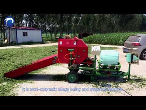 semi-automatic silage straw grass baling and wrapping machine / sialge packing machine / grass baler