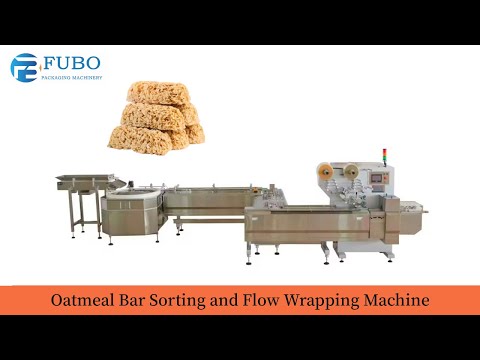 oatmeal bar sorting and flow wrapping machine | rice bar packaging line