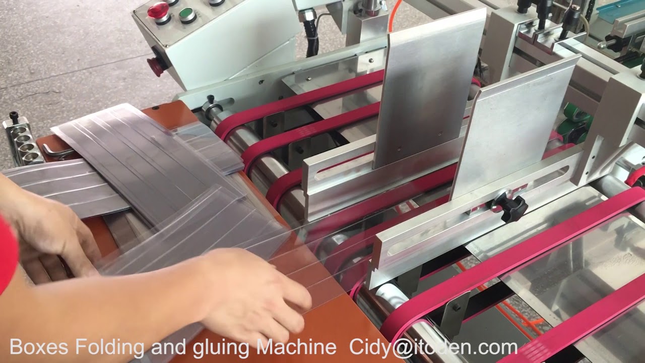 Efficient Plastic Packing Box Making Folding And Gluing Machine Factory Wrapping Machine 3925